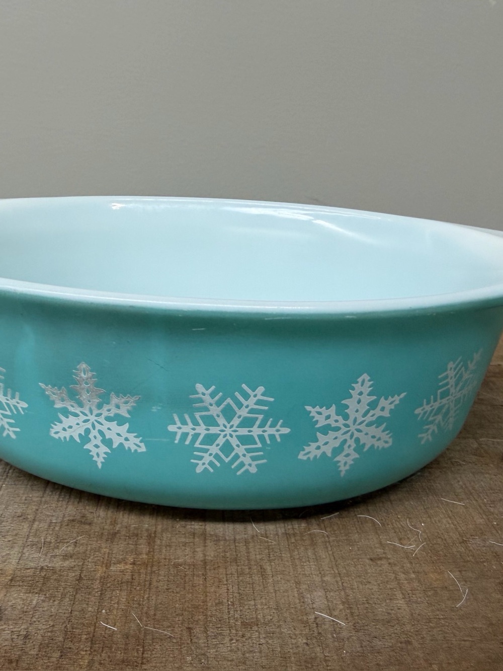 Vintage Teal Snowflake Pyrex